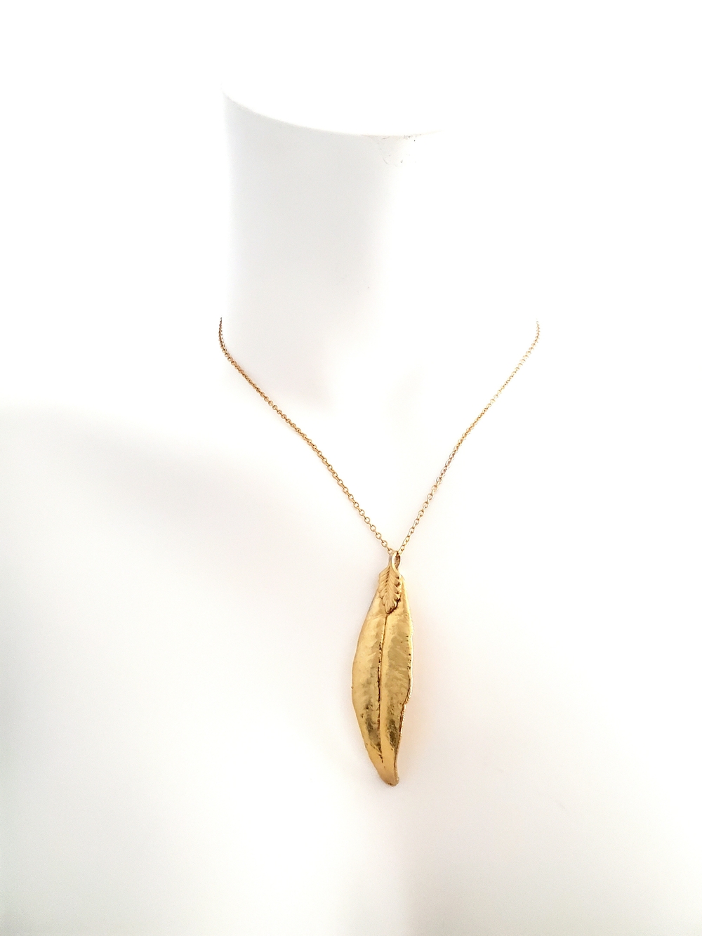 Gold Leaf Pendant Necklace - Women Jewelry